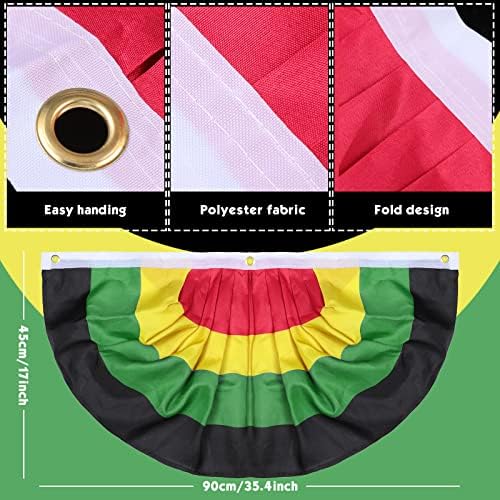 Honoson 52 Бр Украса на Деветнадесети юни 1.5 x 3 метра Флаг-фен от Овесени ядки с Въздушно топка Знаме-Знамето от Овесени ядки на Деветнадесети юни Африка, Америка Плиссир