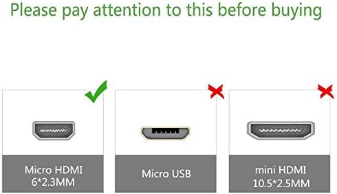 Кабел Micro HDMI-HDMI, Поддържа Ethernet, 3D, възстановяване на звука 4K, 6 фута