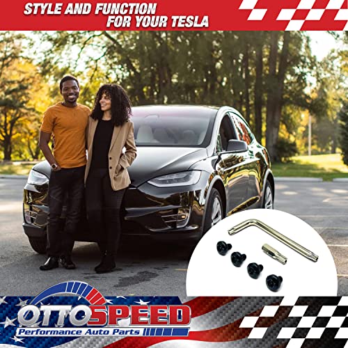 Винтове за регистрационен номер OttoSpeed за автомобили Tesla с анти-кражба конструкция - Комплект от неръждаеми винтове
