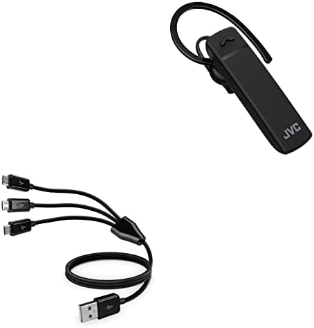 Кабел BoxWave е Съвместим с JVC HA-C300 (кабел от BoxWave) - Многозарядный кабел microUSB, Многозарядный кабел Micro USB за JVC HA-C300 - Черен