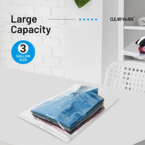 Clearware 50 Големи найлонови торбички с цип Отгоре - 3 Галлоновых чанта 16 x 18, Много големи пакети за съхранение на