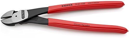 KNIPEX Tools - Диагонал фрезери с висока лост, Под ъгъл от 12 градуса (7421250SBA), Червен, 10 инча