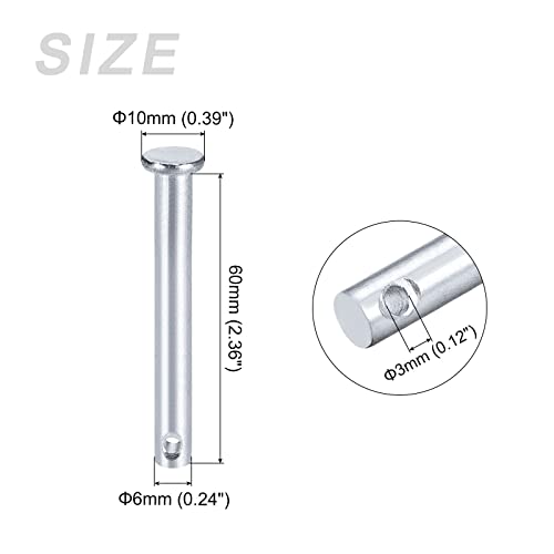 Пина METALLIXITY Clevis (6 mm x 60 mm) 30 бр., Щифт за закрепване от Въглеродна Стомана с плоски Глави на един отвор - за метални Устройства, Монтаж мебели, на Промишлени, направи си ?