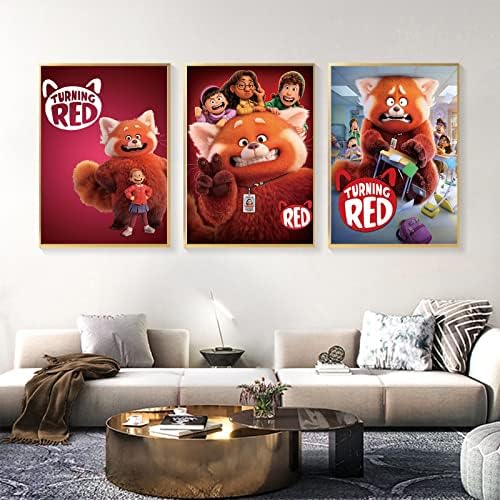 Плакат за Turning Red Комплект от 6 Красиви Плакати с филми за Хол, Спалня, Кабинет, Офис, Интериор, Плакат, Артистична Декорация за стената, 10 × 14 инча, Бескаркасный