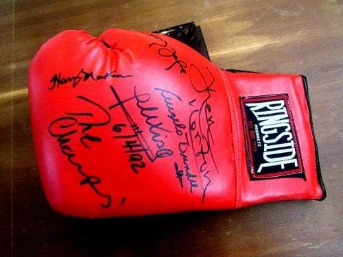 Боксова Hof Алексис Аргуэлло Дънди Север Джофре Марксон Авто ръкавици с автограф от Jsa - Боксови ръкавици с автограф