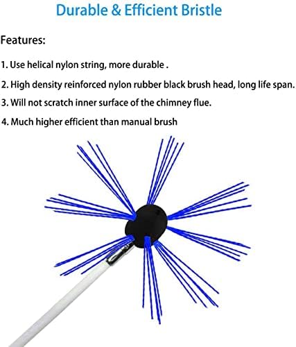 комплект за почистване на комина 39 Метра, Комплект за почистване комини, Четка за почистване на комина с Гъвкави пръчки