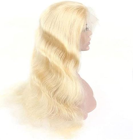 XZGDEN Перуки Перука на косата 613 Меден Blond Перука Дантела Отпред Бесклеевой Човешка Коса Перука Плътност 150% Съраунд Вълнообразни Перука за коса (Цвят: A, размер: 14 инча)