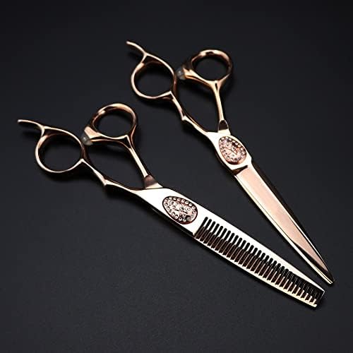 Ножица за подстригване на коса, 6-инчов професионални ножици от японска стомана 440c от Розово злато за подстригване,