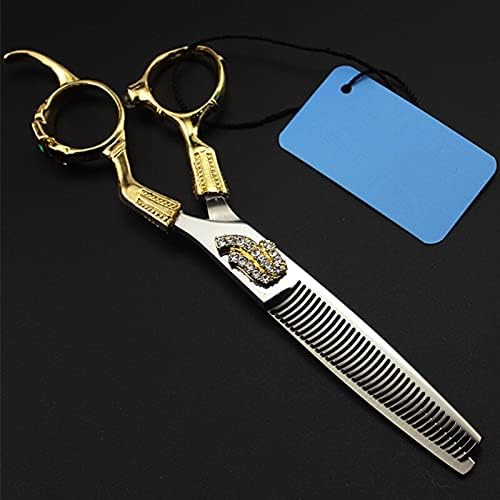 Ножица за подстригване на коса, 6 инча Япония 440c Ретро златни фризьорски ножици за подстригване на коса филировочные