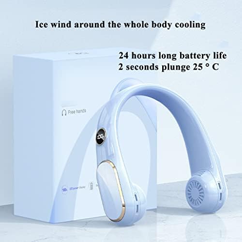 Преносим маточната вентилатор, Персонален Безлопастный Носене с преносим охлаждащ шейным фен на 360 °, USB-Акумулаторна