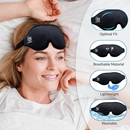 Луксозна маска за очи за сън – 3D Маска за сън с чашки за очите – Мека и удобна маска за очи с пяна с памет ефект за