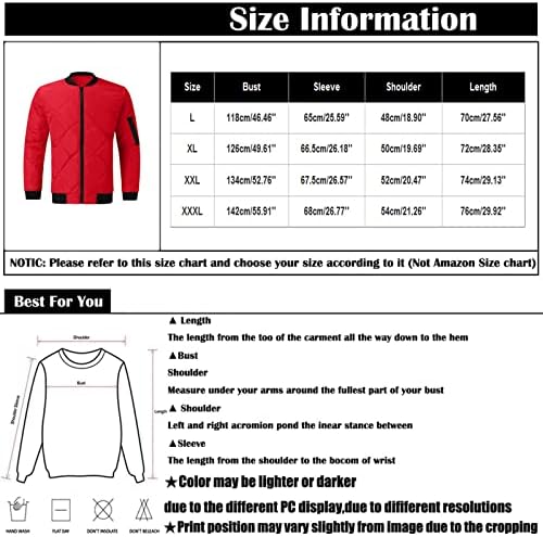 FQIBHUG Леки Якета за Мъже, Пуховик с цип, Мъжки Водоустойчив Яке, Зимни Палта за Мъже, Спортно палто с Джобове