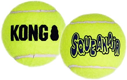 КОНГ - Squeakair Balls - Играчка за кучета, топки за Тенис на Премиум-клас с Трудности, които са меки на зъбите - За