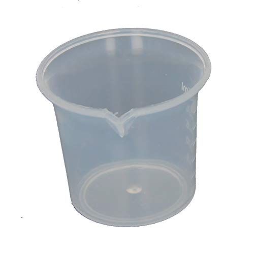 Bettomshin 2 елемента 25 мл Чашки за Смесване на Смола, Полипропилен Пластмасови Степен Чаши, Лабораторни Чаши За измерване