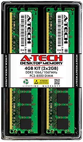 A-Tech 4 GB (2x2 GB) DDR2 1066 Mhz / 1067 Mhz DIMM PC2-8500 UDIMM Без ECC 1,8 В CL7 240-Пинов комплект за ъпгрейд на