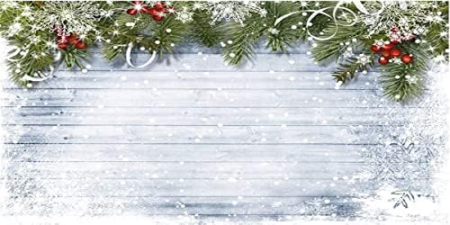 20x10ft Коледна Село Бял Ретро Дървена Фона на Коледна Елха Пинг-Понг Плодов Фон Снежинки