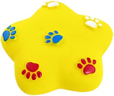 JARDIN Paw Decor Vinyl Сжимающая Пищащая Играчка във формата на Звезда за кучета, Жълт