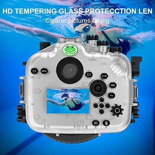 Водоустойчив корпус на камерата Sea жаби и стотици Съвместим с Sony A7M4 16-35 мм IPX8 40 м/130 метра Максимална Дълбочина на Потапяне Калъф за Подводна камера за гмуркане, сърф,