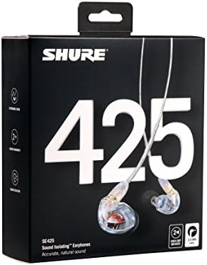 Слушалки с кабел, Shure SE425 PRO - Професионална звукоизолирующие слушалки с подробно ориентирани звук, хибриден двухдрайвер, надеждна кацане в ухото, сменяем кабел, тра?