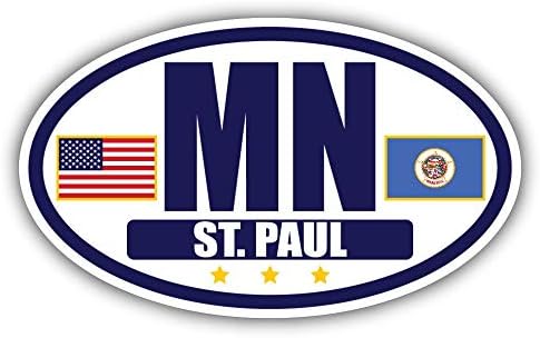 Флаг на Минесота / Американски Флаг Овалния 3 м Vinyl Броня Стикер Стикер | Тъмно Синьо и Златно Сейнт Пол, Минесота