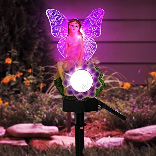 Слънчеви Градински Фенери Blingbin на открито, led Лампа за Цветя Феите, Слънчеви Светлини за пешеходна пътека във формата на пеперуда във формата на Ангел с 7 Меняющими ?