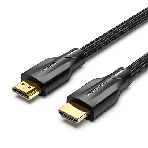 VENTION 8K HDMI Кабел 2,1 3 ft/ 1 М Сплетен кабел HDMI кабел 48 gbps - 3D 8K @ 60Hz 4K @ 120Hz - eARC HDR10 HDCP 2.2 и 2.3 е Съвместим с Roku TV / PS5/PS4/ HDTV / Blu-ray и др