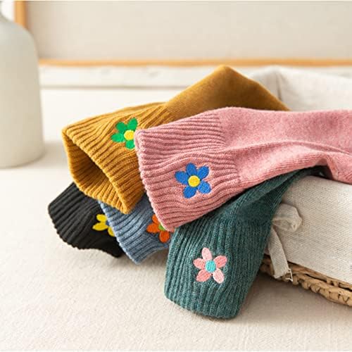 5 Чифта Чорапи за Екипажа, Сладки Чорапи за Глезените с Цветна Бродерия, Подаръци за Жени, Чорапи за Тийнейджъри
