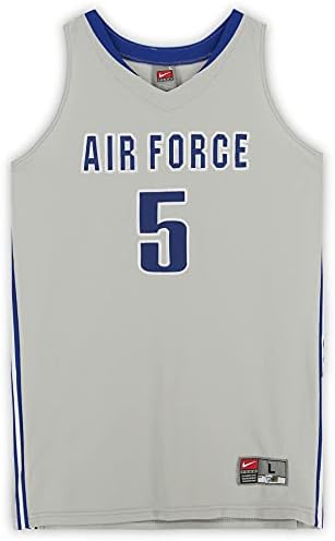 Спортни сувенири екипа на ВВС Сокол - Издаден Сива риза № 5, със сини номера от Баскетболния програма - Размер L - Програма колежи