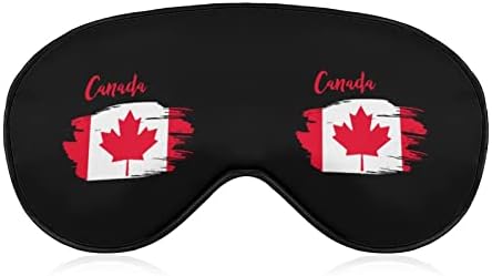 Мека Маска за очи с Флага на Канада, Ефективна Затеняющая Маска за Сън, Удобна Превръзка на Очите с Еластична Регулируема