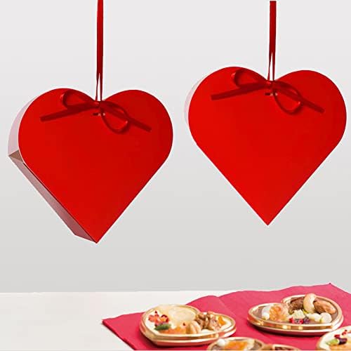 UUYYEO 20 броя Кутии Подарък за Свети Валентин, Кутии за шоколадови Бонбони Със Сърца, Хартиени торби за Подаръци, Кутии
