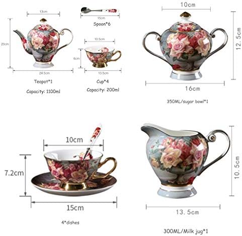 YCDJCS Чай Комплекти Керамични Порцеланов Комплект Чаени Чаши Европейския Цвете Набор от Кафе Чаши с Изрисувани Червени