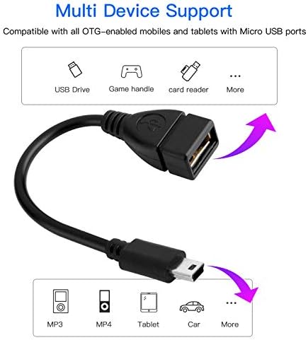 SaiTech IT 1 Комплект кабели Mini USB 2.0 OTG и 4 комплекта кабели USB 2.0 A-Мини 5 пинов B за външни твърди дискове / Фотоапарат / картридера / MP3 плейър (5 фута височина - 1,5 м) -Черен