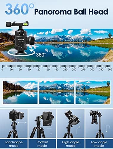 Статив за фотоапарат - Поставка за статив с моноподом с топка глава на 360 °, здрав и стабилен статив, за огледално-рефлексен