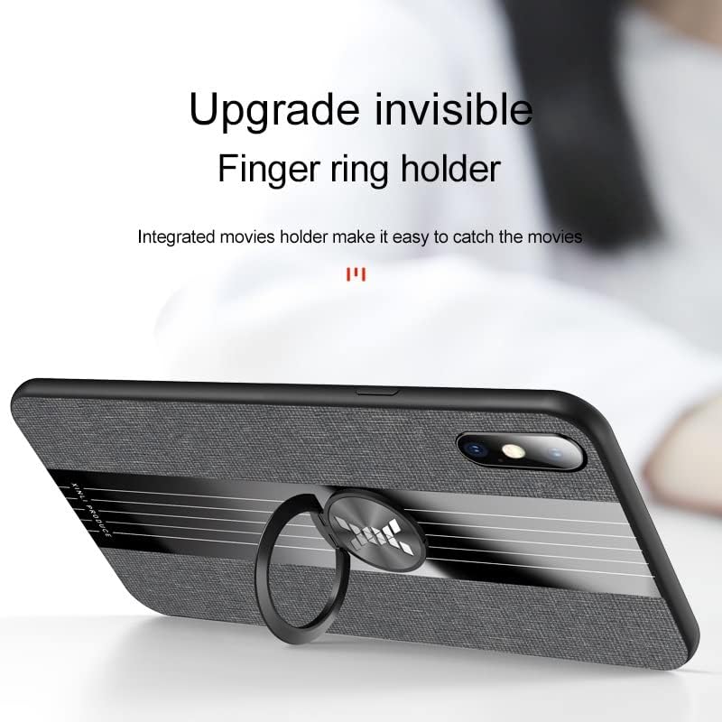 Калъф за мобилен телефон, съвместим с калъф iPhone Xs MAX, с магнитна поставка на 360 °, Мултифункционален калъф от текстурирани тъкани, устойчив на удари Защитен калъф от T