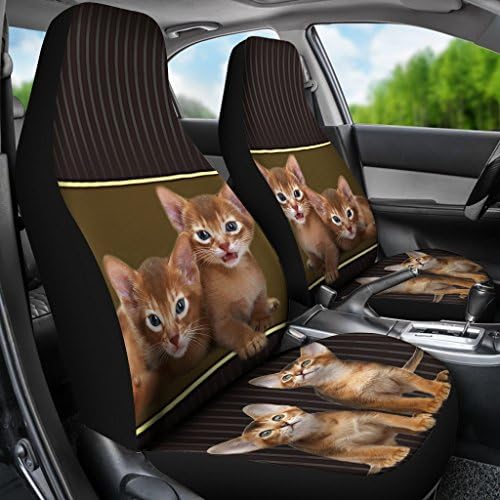 Калъфи за автомобилни седалки с принтом абисински котки