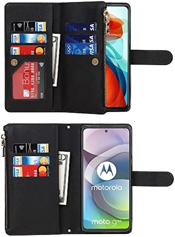 Идеален за Motorola Moto G 5G 2020/One 5G Ace 2021/One 5G UW Ace 2021 Чанта-портфейл, [9 слотове за карти] Регулируема