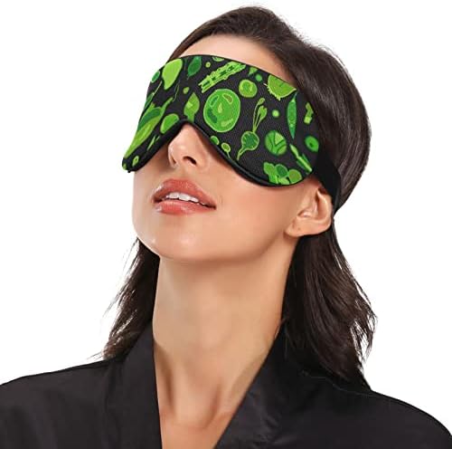 Унисекс Маска за сън, За очи Със Зелен Модел Зеленчуци Нощен Маска За Сън Удобна Маска за сън, За очите
