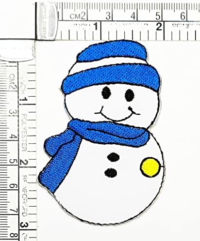 Kleenplus 2 бр. Коледна Нашивка с Снеговиком, Нашивка с Изображение на Комикса, Желязо Нашивка, Бродирана Апликация,