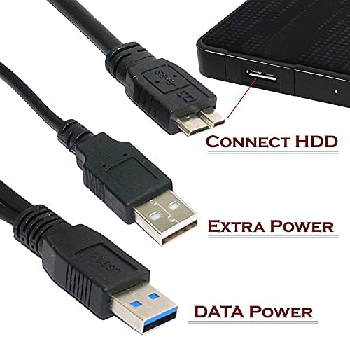 SAITECH IT 1 крак USB 3.0 Dual Power Y Shape 2 X тип a-Micro B високоскоростен Кабел за пренос на данни от до 5 Gbit/s