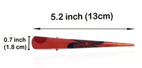 Щипки за коса от кожа на алигатор On Blow за полагане на многоцветни 13 см (опаковка от 6 броя)