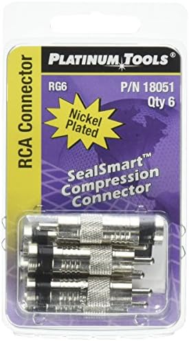 Platinum Tools 18051C RCA RG6 Компрессионный, Никел 6 / Мида, Опаковка от 6