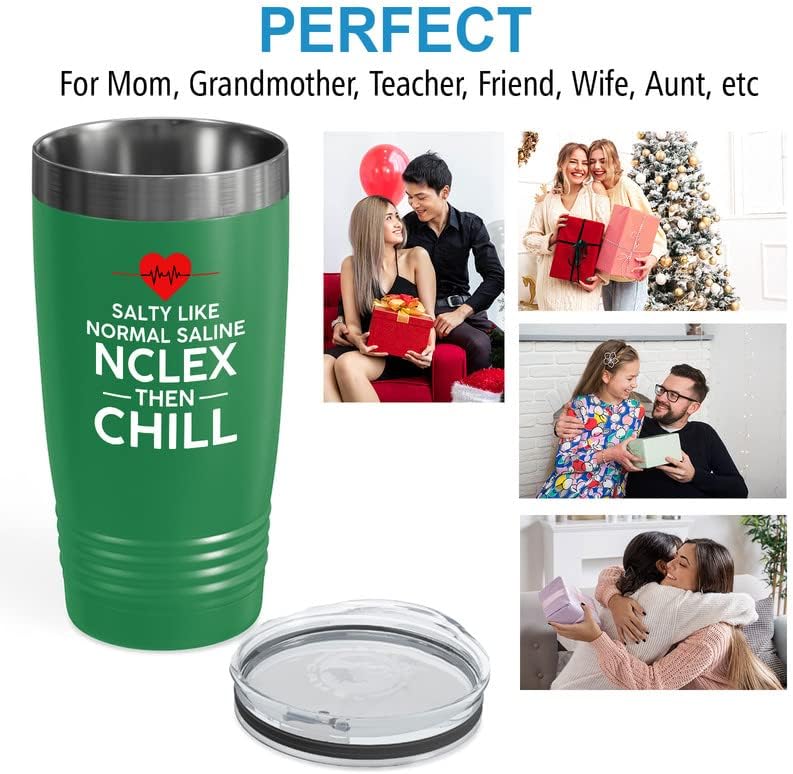 Nurses Green Viking Tumbler 20 грама - Солено, Като Обикновен Физиологичен разтвор Nclex The Chill - Дипломиран Възпитаник на Клон на спешна помощ, Помощник, педиатър