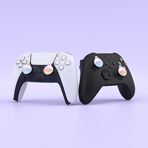 Сладък капачки за улавяне на палеца PlayVital за контролер ps5 / 4, Силиконови Капачки за аналогови джойстик за Xbox