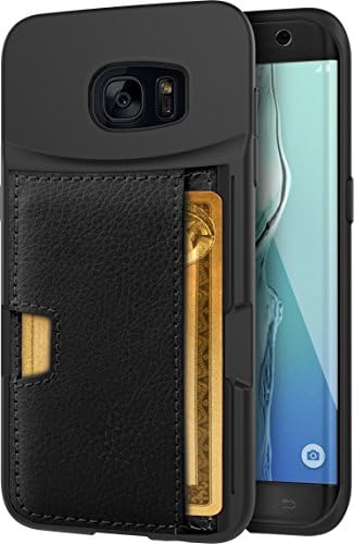 Луксозен калъф-джобен формат на Galaxy S7 Edge - Калъф за карти Q [Samsung Slim Protective Kickstand Grip Cover] - Wallet
