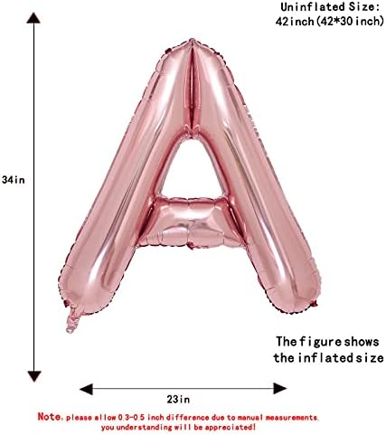 Балони с буквите от Розово Злато, 40-Инчов Единния Азбука от Розово Злато, Гигантски Балони от Фолио с Букви, Алуминиеви Окачени за Сватба, Рожден Ден, Декорация, Гели