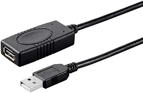 Удлинительный кабел Monoprice 116196 Slim Run USB-A-USB-A-конектор 2.0 - Активен, Изчислена върху размера на CMP, Черен,
