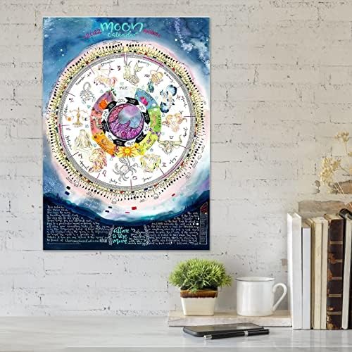 Окачен Календар Guolarizi Moon С Окачване, Въртяща Маса, Украса за дома календар и Подвешивание (Многоцветен)