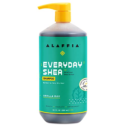 Alaffia всеки ден Shea Shampoo, Нежно Почистващ Шампоан за нормална до суха коса, Изработена на базата на масло от шеа