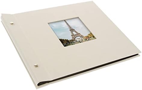 Goldbuch Bella Vista 26723 Ввинчивающийся Фотоалбум 30 x 25 см, 40 Черни страници с разделители от стъкло, Разтегателен Албум, Холщовая Книга Пясъчно Сив цвят