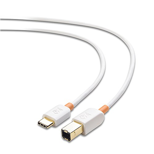 Кабел има значение Кабел за принтер USB C дължина 6,6 фута (USB кабел C-USB B, USB кабел B-C USB), съвместими с вашия принтер, MIDI-контролер, MIDI клавиатура и други устройства бял цвя